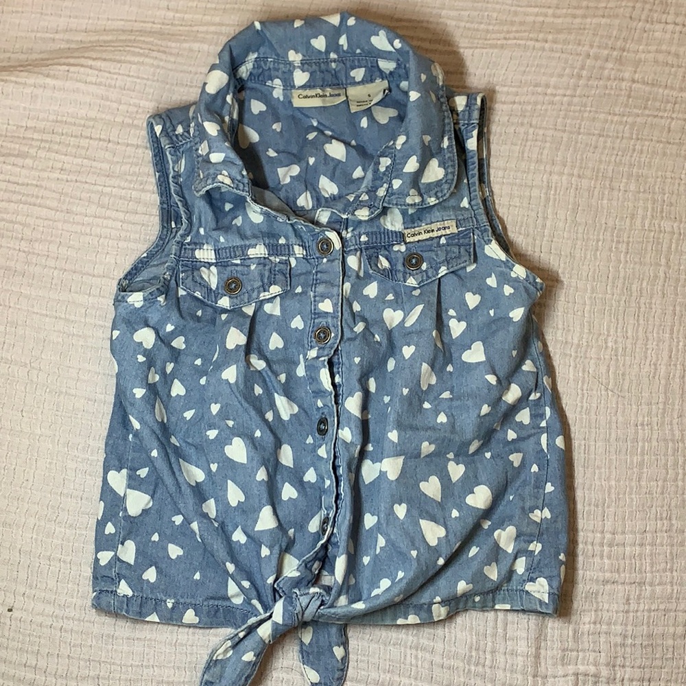 Girls button up tank top | size 5 | Calvin Klein